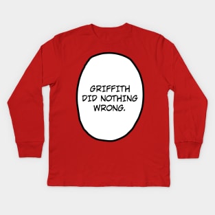 Griffith did nothing wrong. Kids Long Sleeve T-Shirt